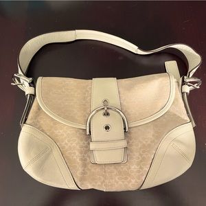 COPY - Cream signature coach purse with silver buckle